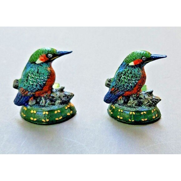 Cast Iron Bookends Bird Hummingbird Rare Old Birds - Picture 11 of 16